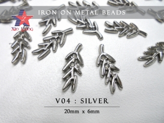V04 Iron on Metal Beads -Leaf